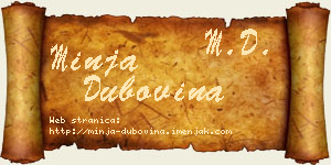 Minja Dubovina vizit kartica